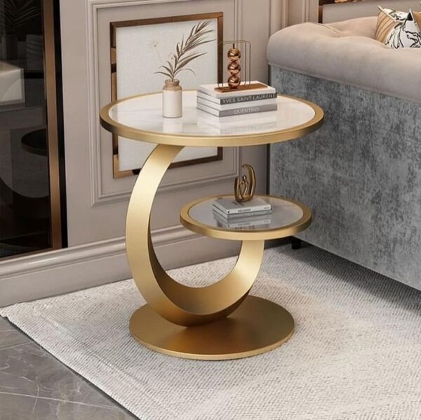 Home Decorate Luxury Sofa End Table with C-Curve Design for Living Room & Bedroom